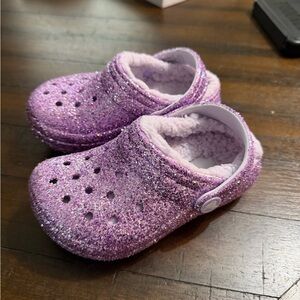 CROCS Glittery Purple Kids Slippers